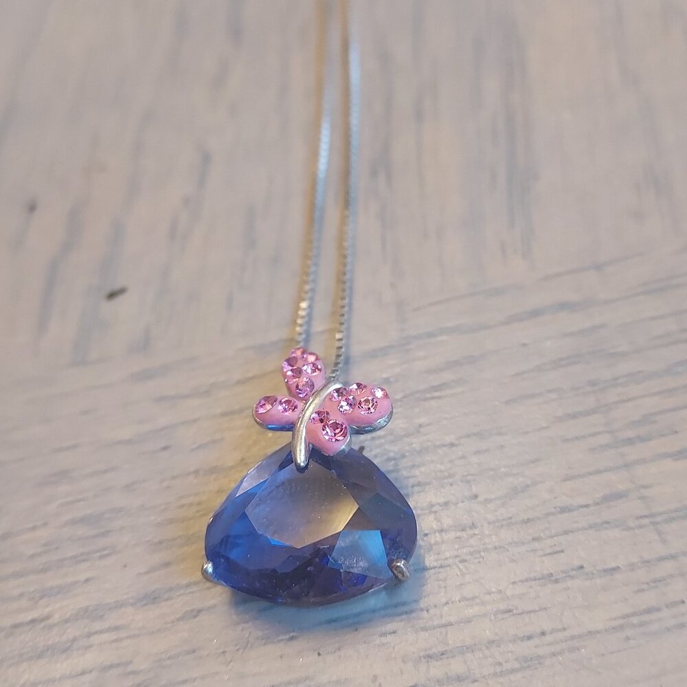 Sterling silver Amethyst dragonfly necklace